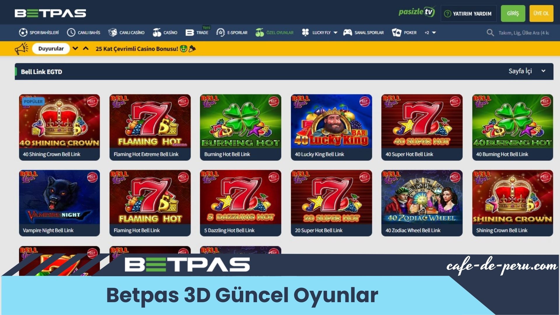 Betpas 3D Güncel Oyunlar