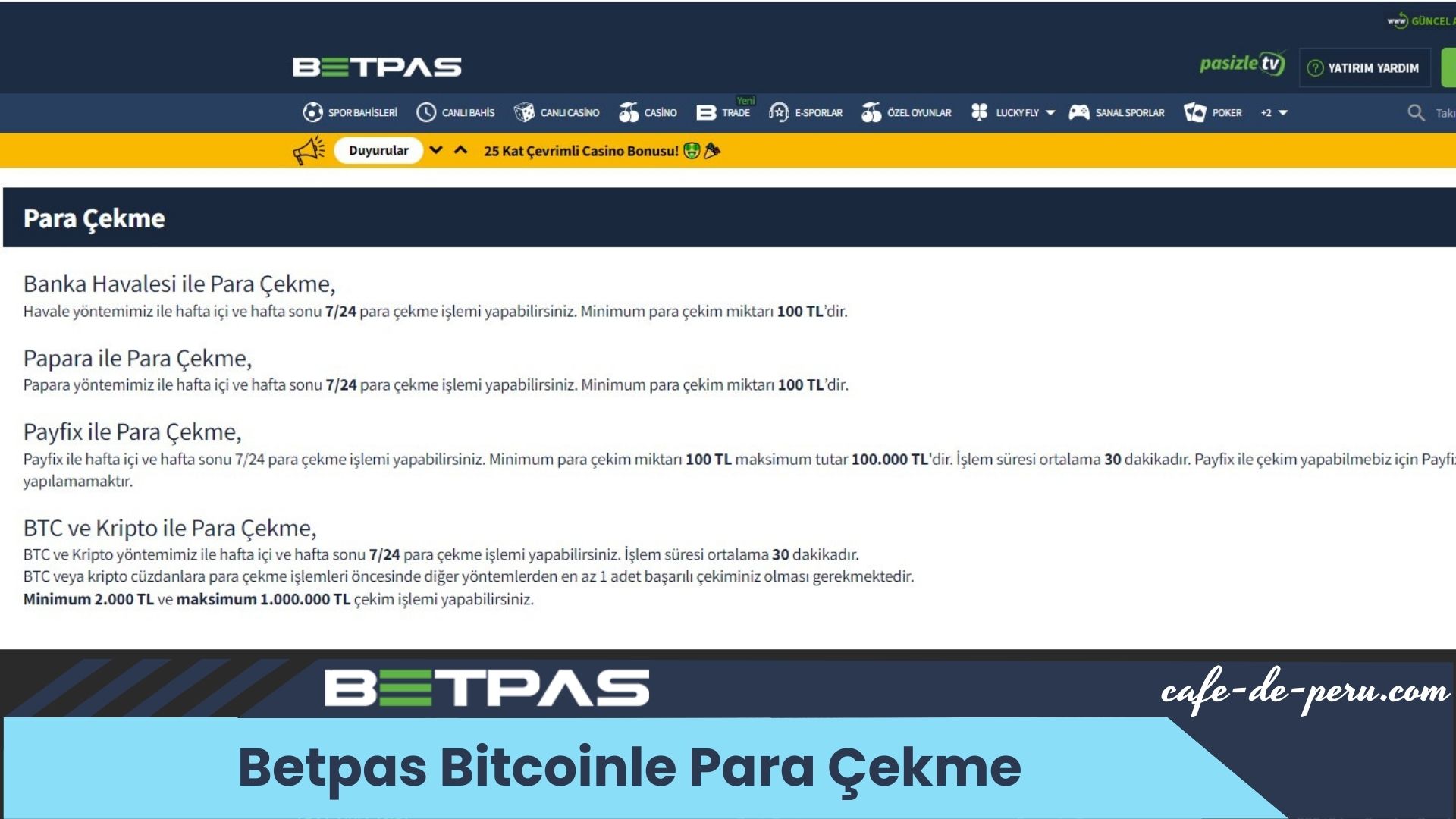 Betpas Bitcoinle Para Çekme