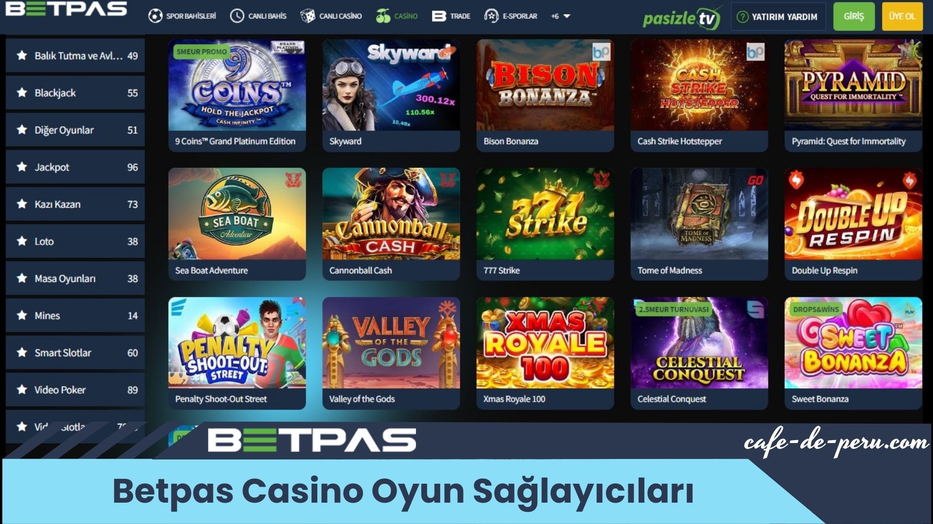 Betpas Casino Oyun Sağlayıcıları