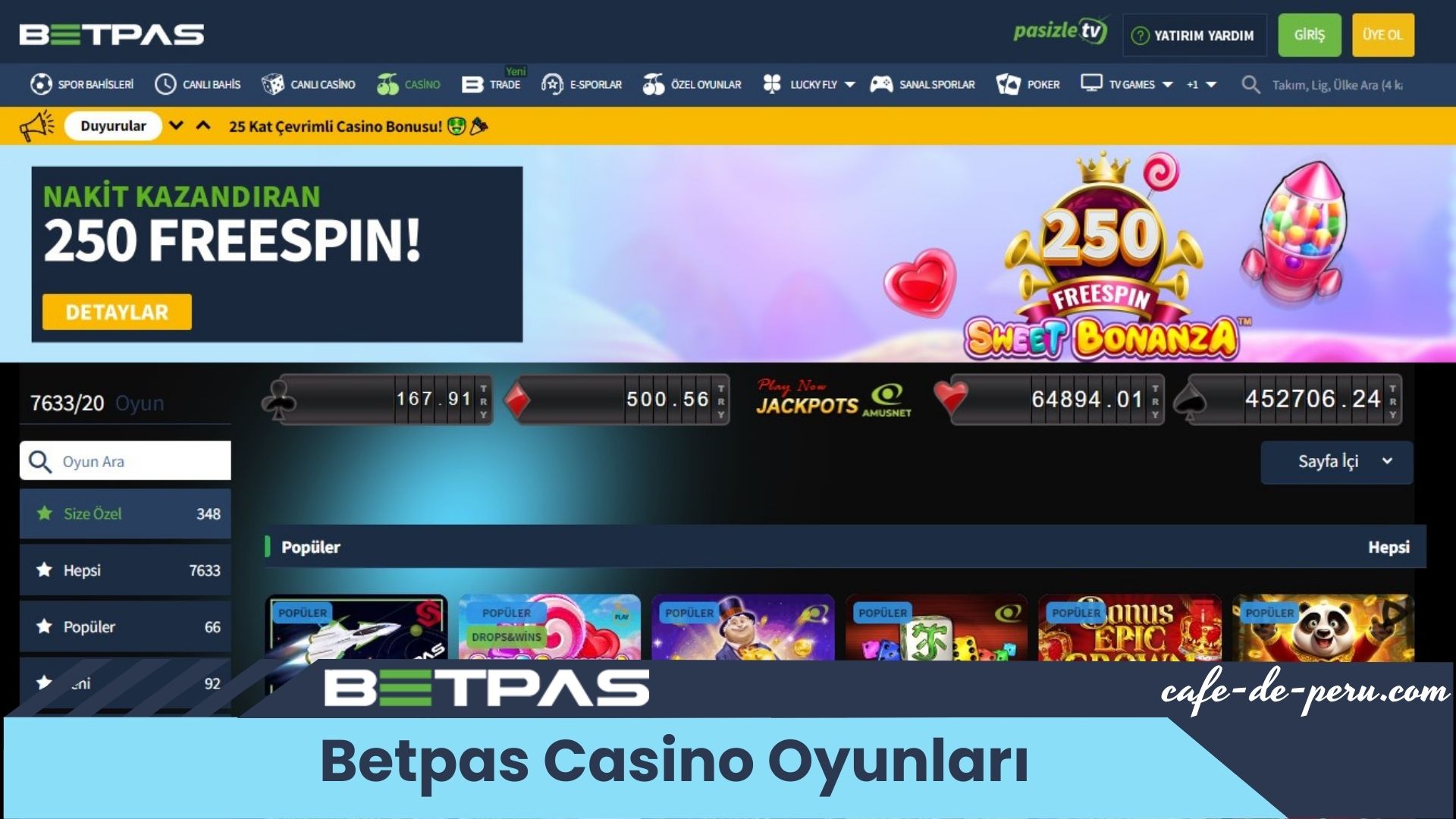 Betpas Casino Oyunları