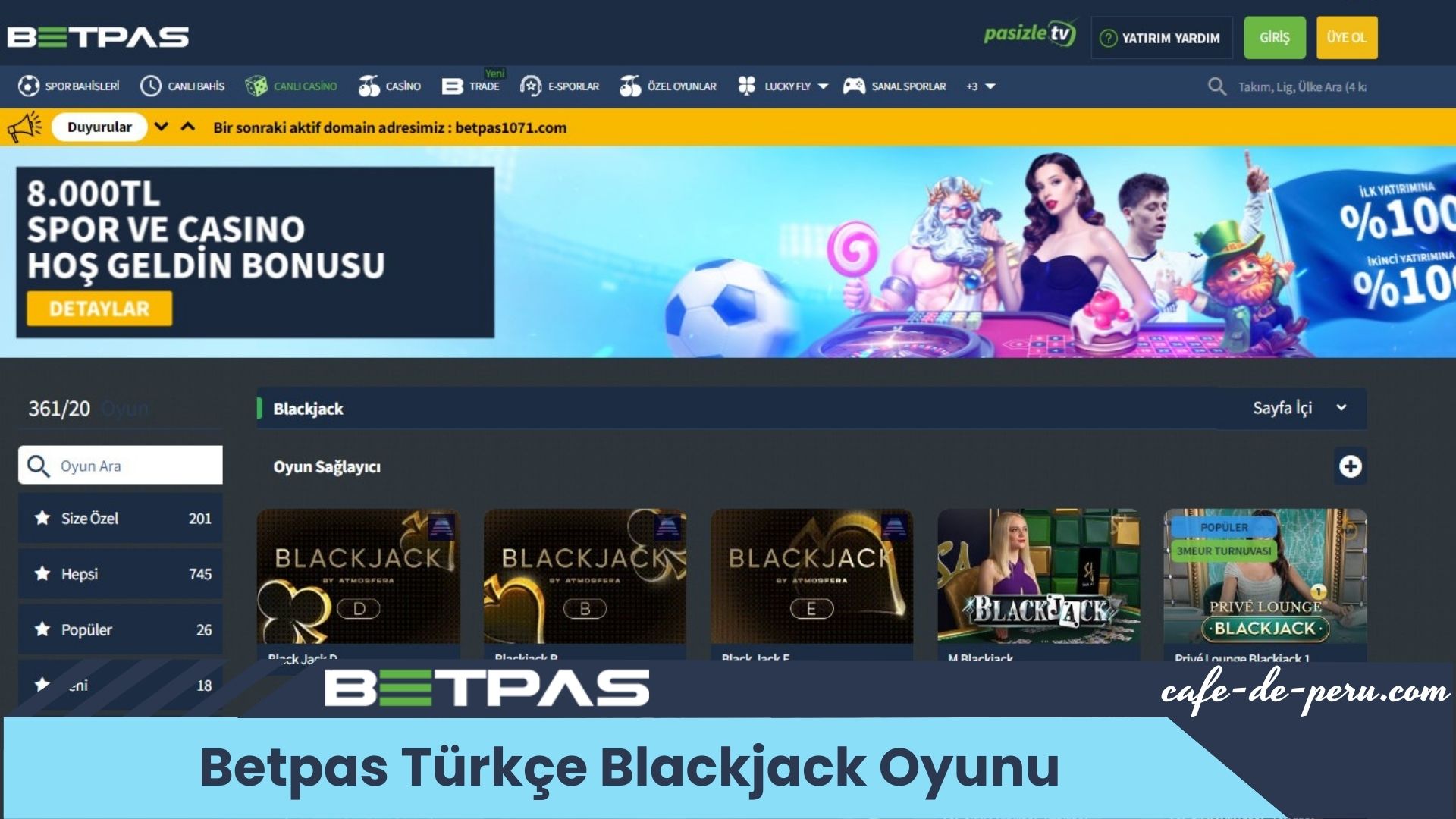 Betpas Türkçe Blackjack Oyunu