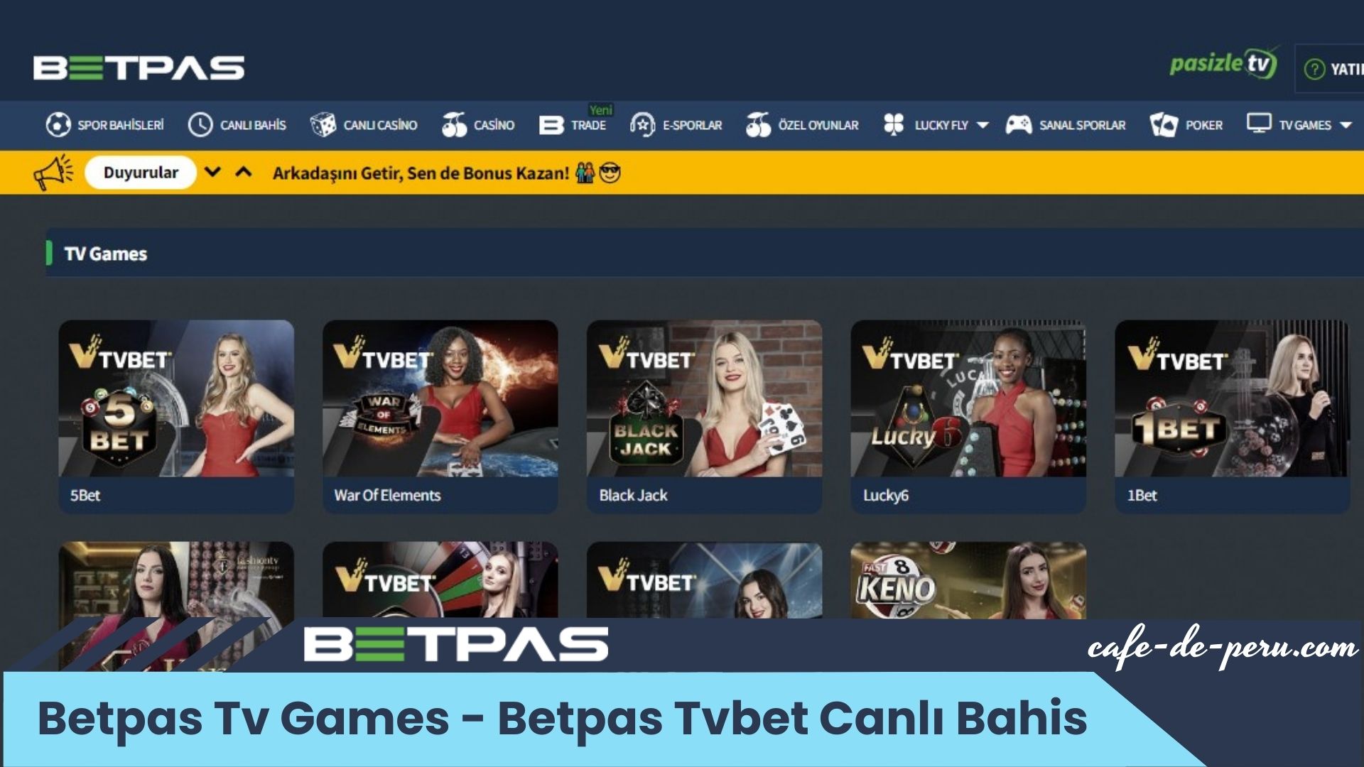 Betpas TV Games - Betpas Tvbet Canlı Bahis